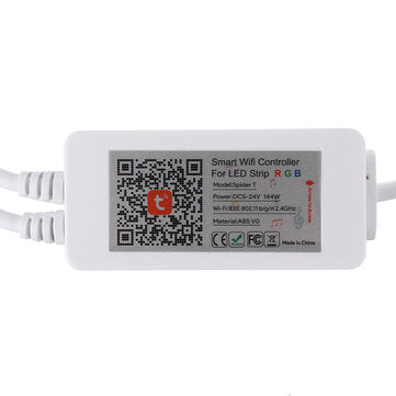 LUSTREON WiFi 4Pins 24 Keys Remote Control RGB LED Controller Works with Amazon Alexa DC5-24V