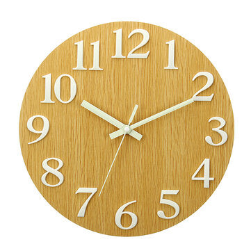 Wall Clock Glow In The Dark Silent Quartz Indoor Living Room Bedroom Luminous