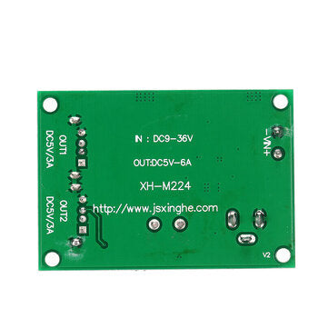 XH-M224 Dual USB Output Step-down Module 5V 6A Voltage Regulator Module Dual 5V3A Rechargeable Micro