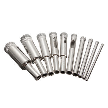 Drillpro DB-HS3 10pcs Diamond Hole Saw Drill Bit Set 3mm-13mm Tile Ceramic Glass Porcelain Marble Ho