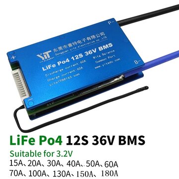 12S 36V Lithium Battery 3.2V Power Protection Board 15A-180A with Temperature Prot... (CURRENT: 20A)