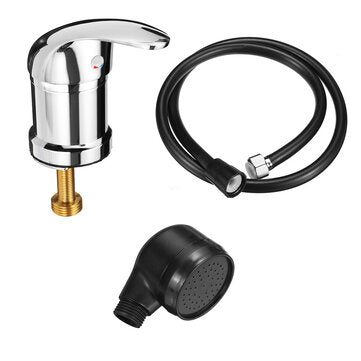1/2`` Beauty Salon Shampoo Bowl Sink Hot Cold Faucet Spray Hose Replacement Set (TYPE: B5PCS)