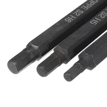 BROPPE 3pcs H4-H6 Hexagon Impact Screwdriver Bits 8mm Hex Shank 80mm Hexagon Screwdriver Bits Set