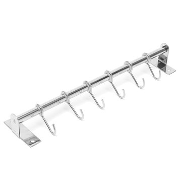 40cm Wall Mount Kitchen Utensil Pot Pan Towel Hanger Storage Organizer Rack 6 Hooks