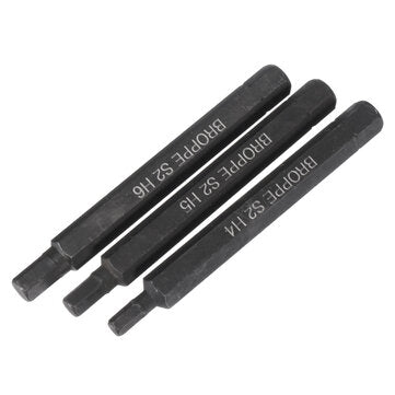 BROPPE 3pcs H4-H6 Hexagon Impact Screwdriver Bits 8mm Hex Shank 80mm Hexagon Screwdriver Bits Set