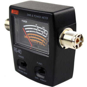 NISSEI RS-40 Power SWR Meter Measurable Range 200W for Two Way Radio with Adapter Connector