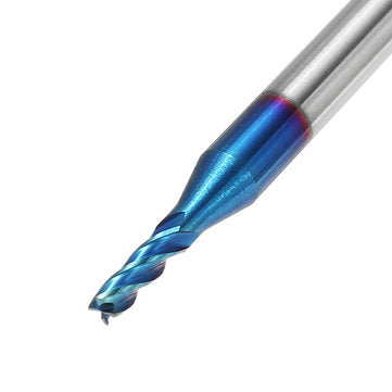 Drillpro 5pcs 2-6mm 4 Flutes Tungsten Carbide Milling Cutter HRC65 Blue NACO Coated Milling Cutter C