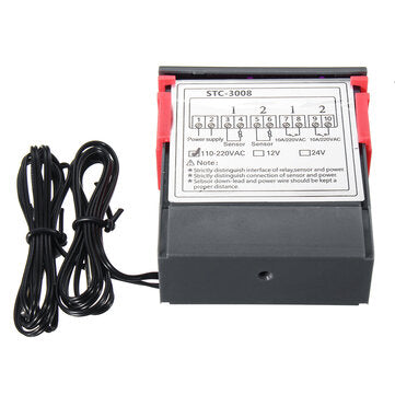 110-220V STC-3008 Digital Display Intelligent Dual Control Electronic Thermostat Dual Display Dual T