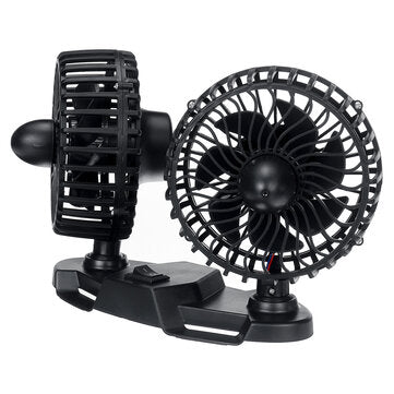 Electric USB Car Fan Double-headed Car Fan 360 Rotating & 3 Gear  Cooling Fan
