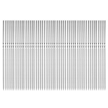 50PCS 30cm Stainless Steel BBQ Skewers Grill Roasting Meat Kebab Sticks Set