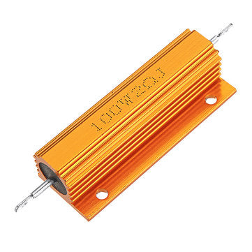 3pcs RX24 100W 2R 2RJ Metal Aluminum Case High Power Resistor Golden Metal Shell Case Heatsink Resis