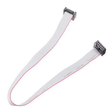10Pcs 2.54mm FC-10P IDC Flat Gray Cable LED Screen Connected to JTAG Download Cable