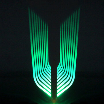 CNSUNNYLIGHT Car/Motorcycle LED Decoration Lights Emergency Signal Wings Lamp Pro... (COLOR.: GREEN)