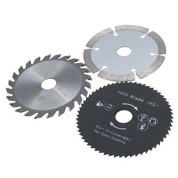 3pcs 85mm Circular Saw Blades Set HSS/TCT  Wood Working Rotary Tool Cutting Discs Kit