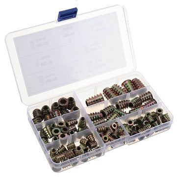 Suleve MXZN10 120Pcs Zinc Alloy Wood Furniture Hex Socket Drive Head Screw-in Threaded Insert Nut