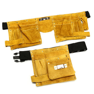 Leather Electrician Tool Waist Bag 8/14 Pockets Carpenter Electrician Tool Pouch (SIZE: 8)