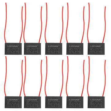 10pcs CBB61 450V 10uf Starting Capacitance AC Fan Capacitor CBB Motor Run Capacitor 450V 10F
