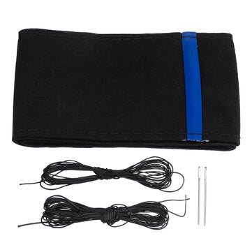 15`` 38CM Car Suede Fabric Steering Wheel Cover Universal for Vehicle Auto SUV (COLOR.: BLUE)