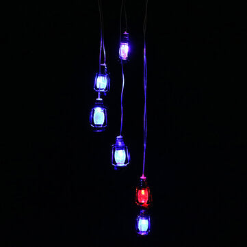 LED Light Solar Light Wind Chime Color Changing Garden Kerosene Bottle