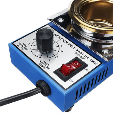 ST-21C 220V 150W Solder Pot Soldering Desoldering Bath Titanium Plate 50mm 200-450