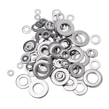 Suleve MXSW4 105Pcs Stainless Steel Gasket O Type Flat Gasket Washer Set m3/4/5/6/8/10