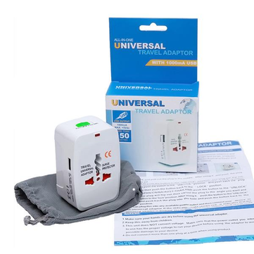 White Electric Plug Power Socket Adapter US UK EU AU International Universal Travel Socket Battery C