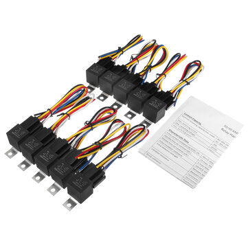 10pcs Interlocking 5 Pin Sockets 12V 40A Waterproof SPDT
