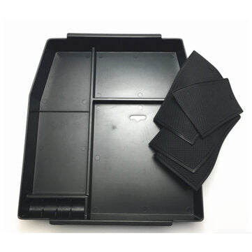 Black Interior Armrest Storage Box Holder For Ford F150 F-150 2015 2016 2017