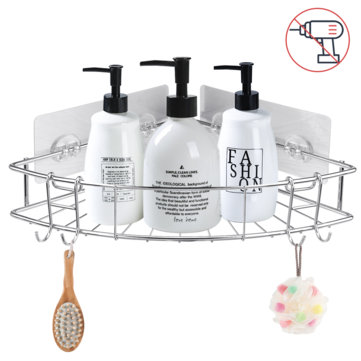 Stainless Steel Bathroom Kitchen Shower Shelf Storage Rack (COLOR.: SILVER)