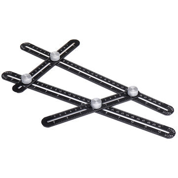 ABS Plastic Multifunctional Folding Ruler Movable Four-fold Ruler Template Tool Construction Angle M
