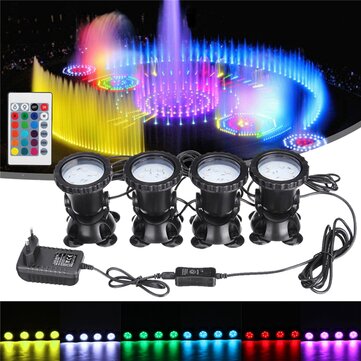 4 in 1 RGB LED Underwater Submersible Pond Spot Light Garden Tank Aquarium with Remote