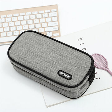 1 Piece Large Capacity Pure Color Pencil Case Cute Pen Bag Zipper Storage Box Pouc... (COLOR.: GREY)