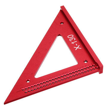 Drillpro Aluminum Alloy Metric Woodworking Triangle Ruler Carpenters Square Hole Positioning Measuri