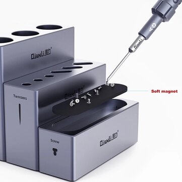 QIANLI iCube Aluminium Alloy Storage Box Screwdrivers Tweezers Screw Magnetic Storage Rack Multi-fun
