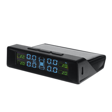 TPMS Wireless Solar Tire Pressure Solar Alarm Monitor System External Sensor