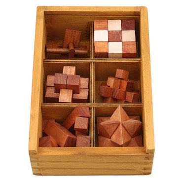 Wooden Kong Ming Lock Game Toys IQ Brain Teaser Interlocking Early Educational Puzzles Toy For Child