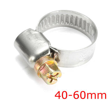 Stainless Steel Silver Fuel Hose Clips Pipe Clamps Fastener (SIZE: #1)