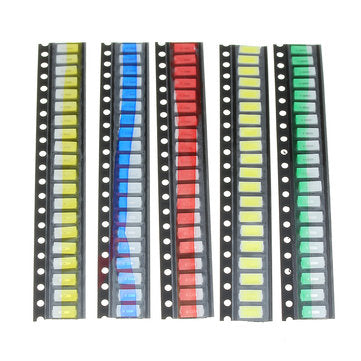 500Pcs 5 Colors 100 Each 5730 LED Diode Assortment SMD LED Diode Kit Green/RED/White/Blue/Yellow