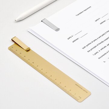 [From XM YouPin] RUMA Bookmark Measuring Tool 15cm Stainless Steel Metal ... (COLOR.: CHAMPAGNEGOLD)