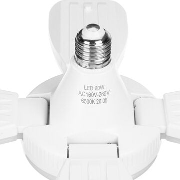 E27 60W LED Garage Light Bulb2835SMD Four-Leaves Deformable Ceiling Workshop Lamp AC165-265V