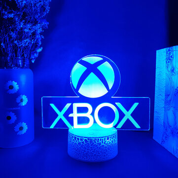 Xbox Game Icon 3D Illusion Lamp Gaming Room Desktop Setup LED ... (TYPE: 7COLORTOUCH | COLOR: WHITE)