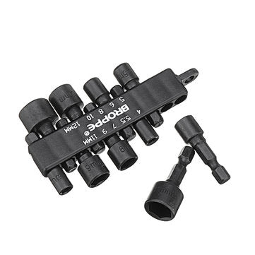 BROPPE 10Pcs 1/4 Inch Hex Shank Power Nut Driver Drill Bit Set Metric Socket Wrench Screw Screwdrive
