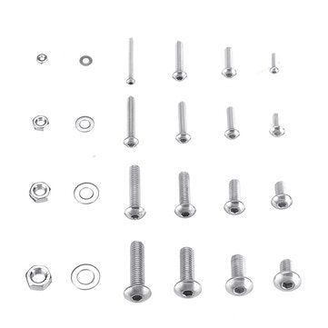 Suleve MXSH9 1220Pcs Stainless Steel Hex Socket Pan Head Screws Bolt Nuts Washers Assortment Kit M2