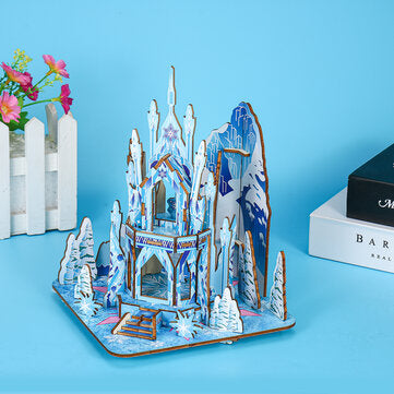 Wooden Ice Castle 3D DIY House Kit Puzzle Toys 3D Jigsaw Puzzle Assembly Model Educational Toy Chris