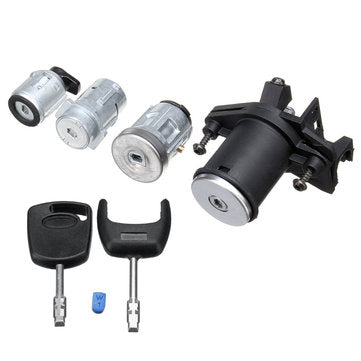 Set of 4 Lock Door Ignition Barrel Petrol Flap Tailgate with 2 Keys 1479660 for Ford Fiesta MK V Fus