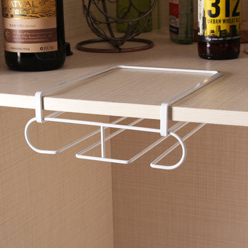 White Metal Fresh Bar Champagne Wine Glass Holder Rack Storage Cabinet Hanging