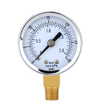 TS-Y50I 0-30 PSI Air Compressor Gauge 2 Inch Face Side Mount 1/8 Inch NPT Hydraulic Compressed Air P