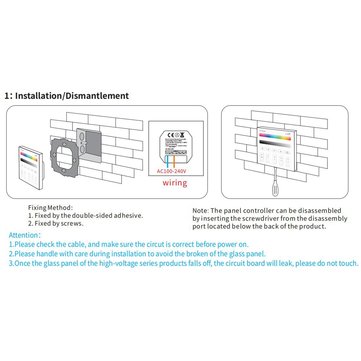 ZJ-TRBM-RGBW-A bluetooth Mesh RGBW Touch Remote Panel Dimmer Controller Work With Amazon Alexa Googl
