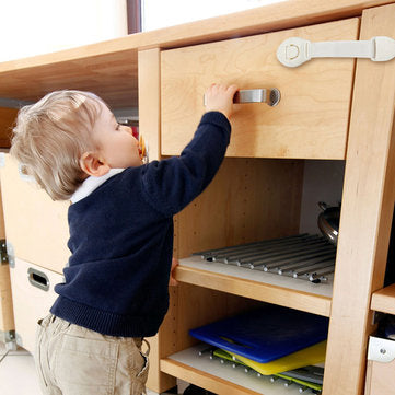 10Pcs Baby Cute Safety Lock Cabinet Drawer Fridge Furniture Safe Door Lock For Child Infant Kids