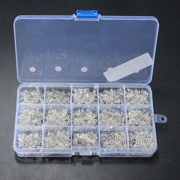 750Pcs 3mm Diodes LED Light Yellow Red Blue Green White Assortment DIY Kit